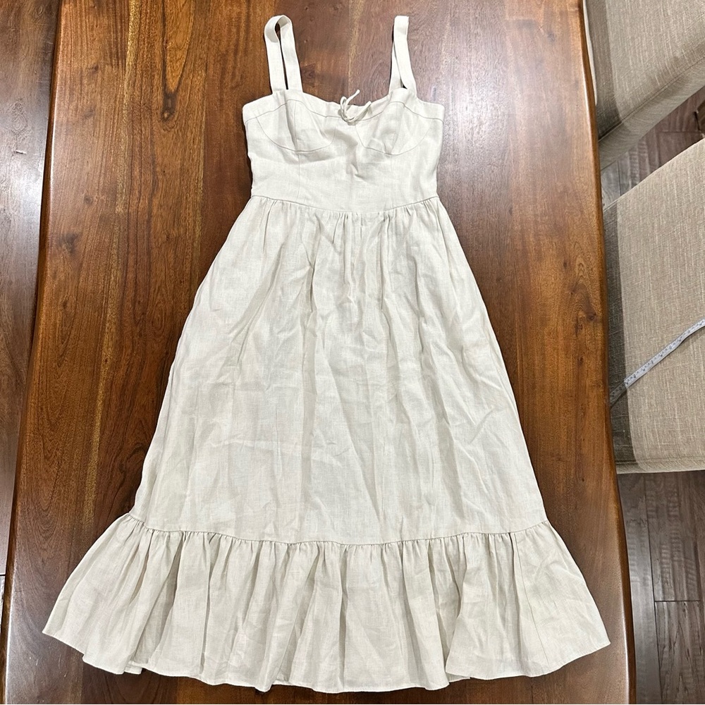 Reformation Maegan 100% Linen Dress Cottagecore Feminine Summer Size 2 Capsule